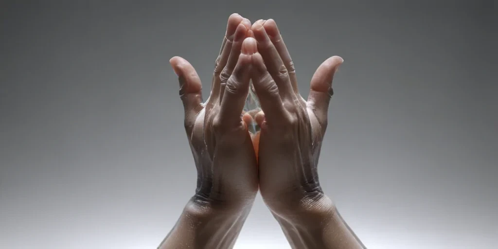 transparent praying hands