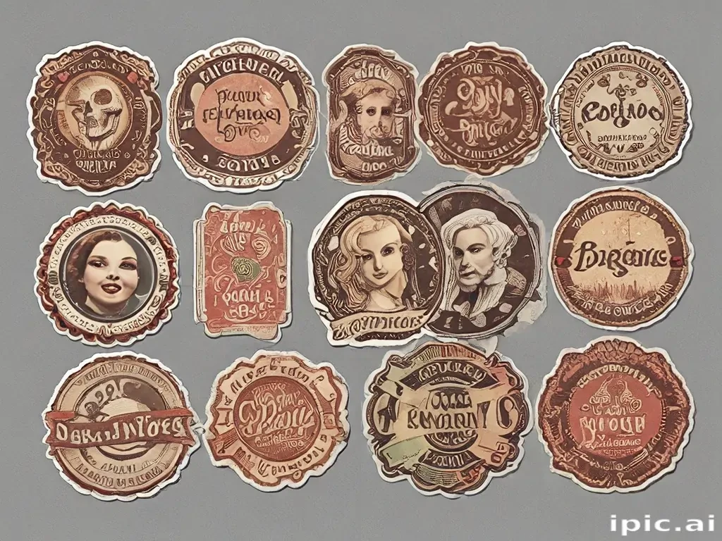 vintage stickers png