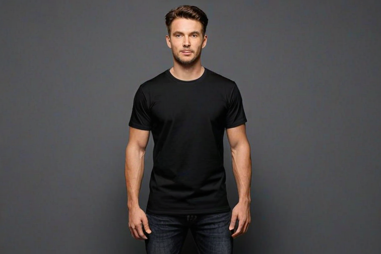 black t-shirt mockup