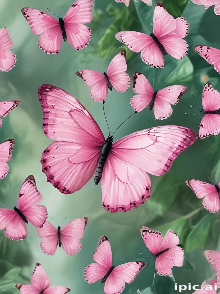 images of pink butterflies