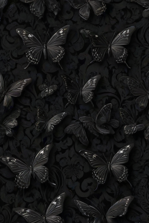 black wallpaper butterfly
