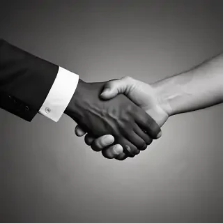 handshake black and white