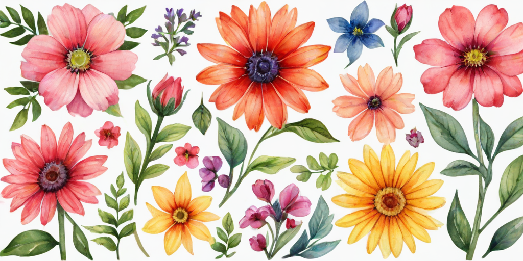 clipart watercolor flowers