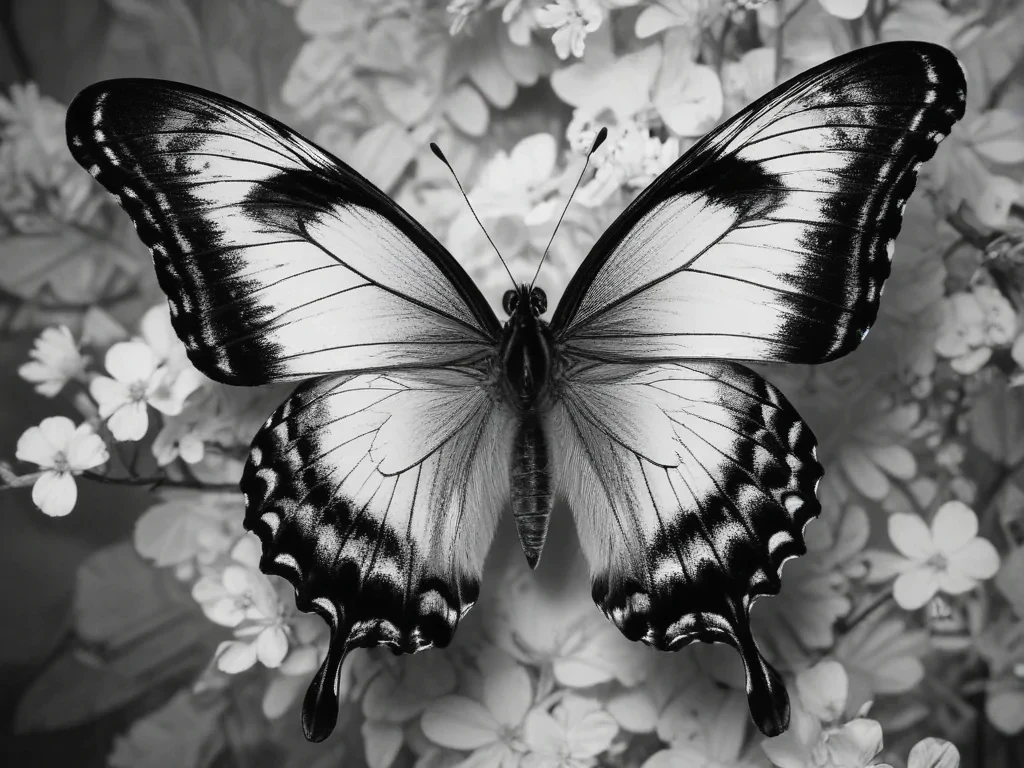 black and white butterfly wallpaper