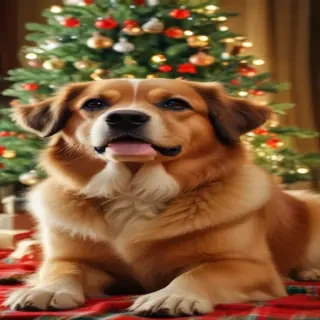 christmas dog background
