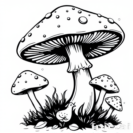 mushroom clip art black and white