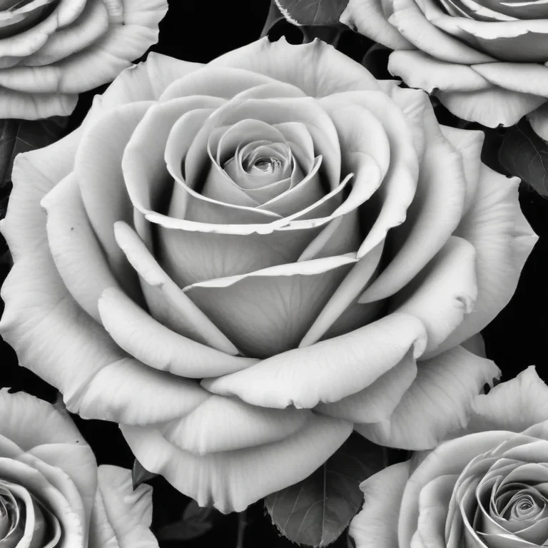 rose clip art black and white