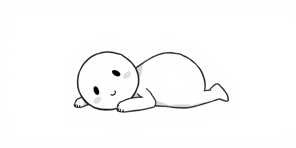 Create a simple black and white cartoon illustration of a character lying flat on a surface with a relaxed expression the character should have a round head and a simplistic body design with limbs extending to the sides the background should be plain white to emphasize the character