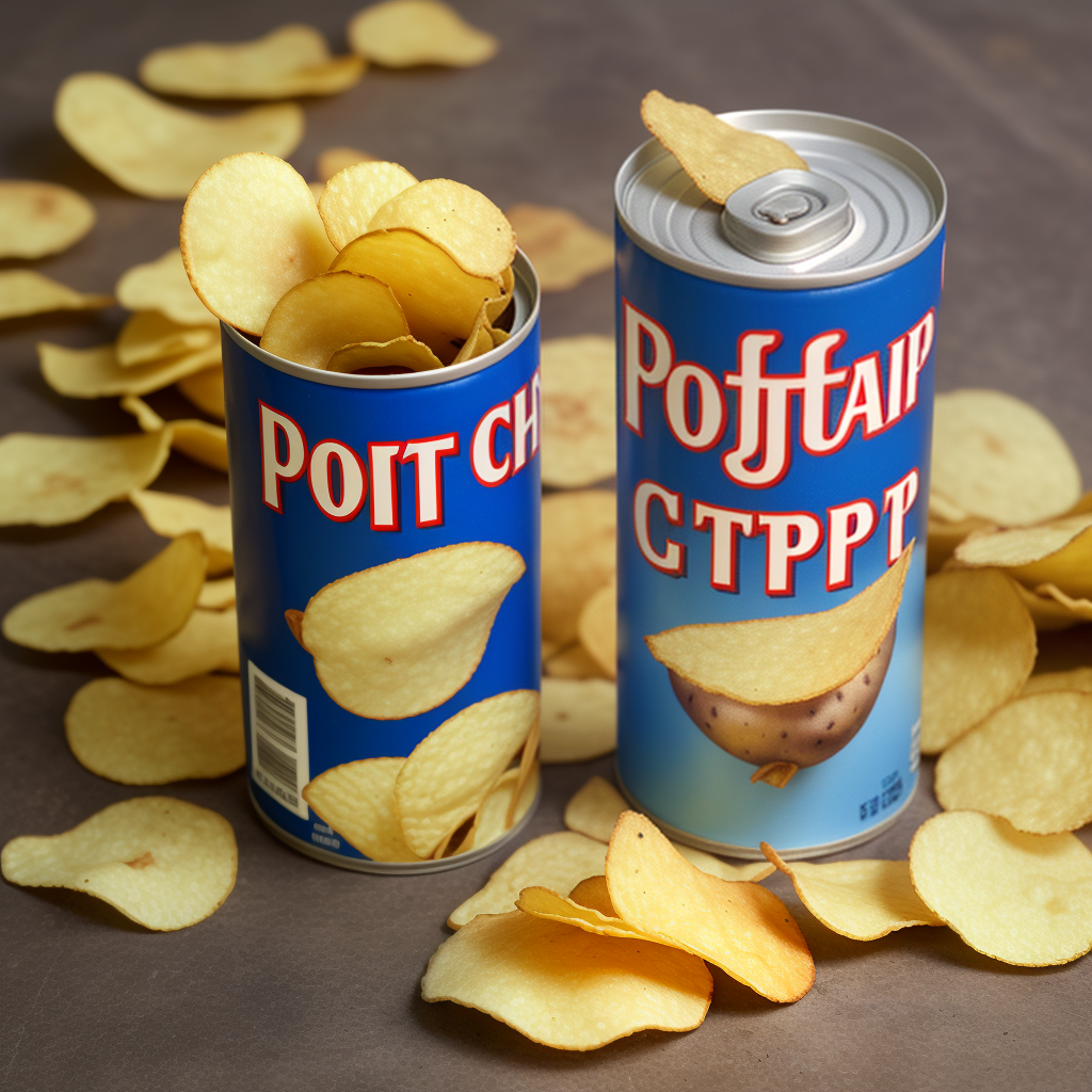 potato chips in a can