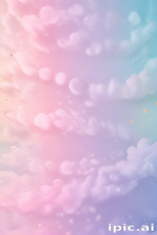 A Dreamy Pastel Sky Filled with Soft, Fluffy Clouds and Hues.