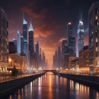 city lights background