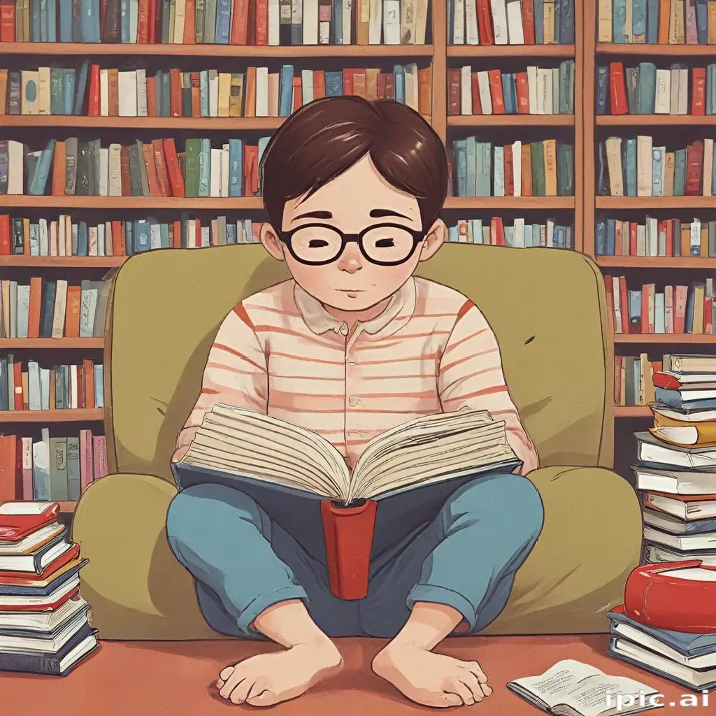 cartoon of reading