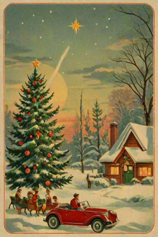retro christmas image