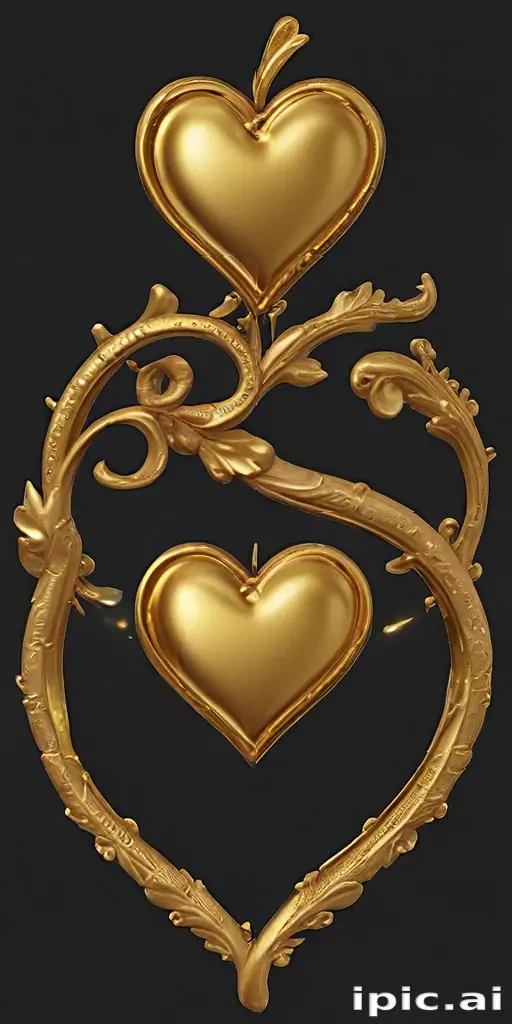 gold heart png