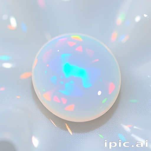 Prismatic opal sheen radiates across a pearlescent base, styled in smooth waves that shift colors with every movement, like a living gemstone