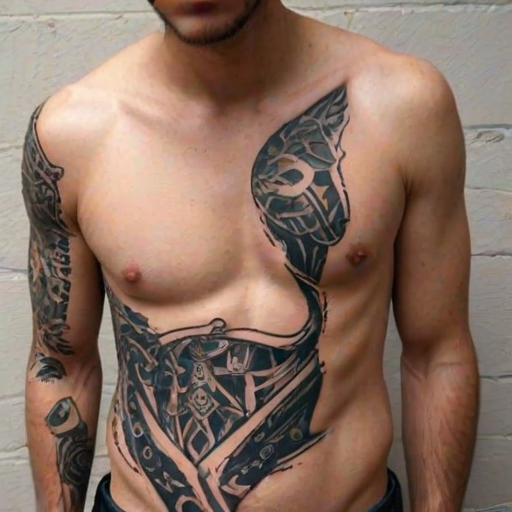 male rib tattoos