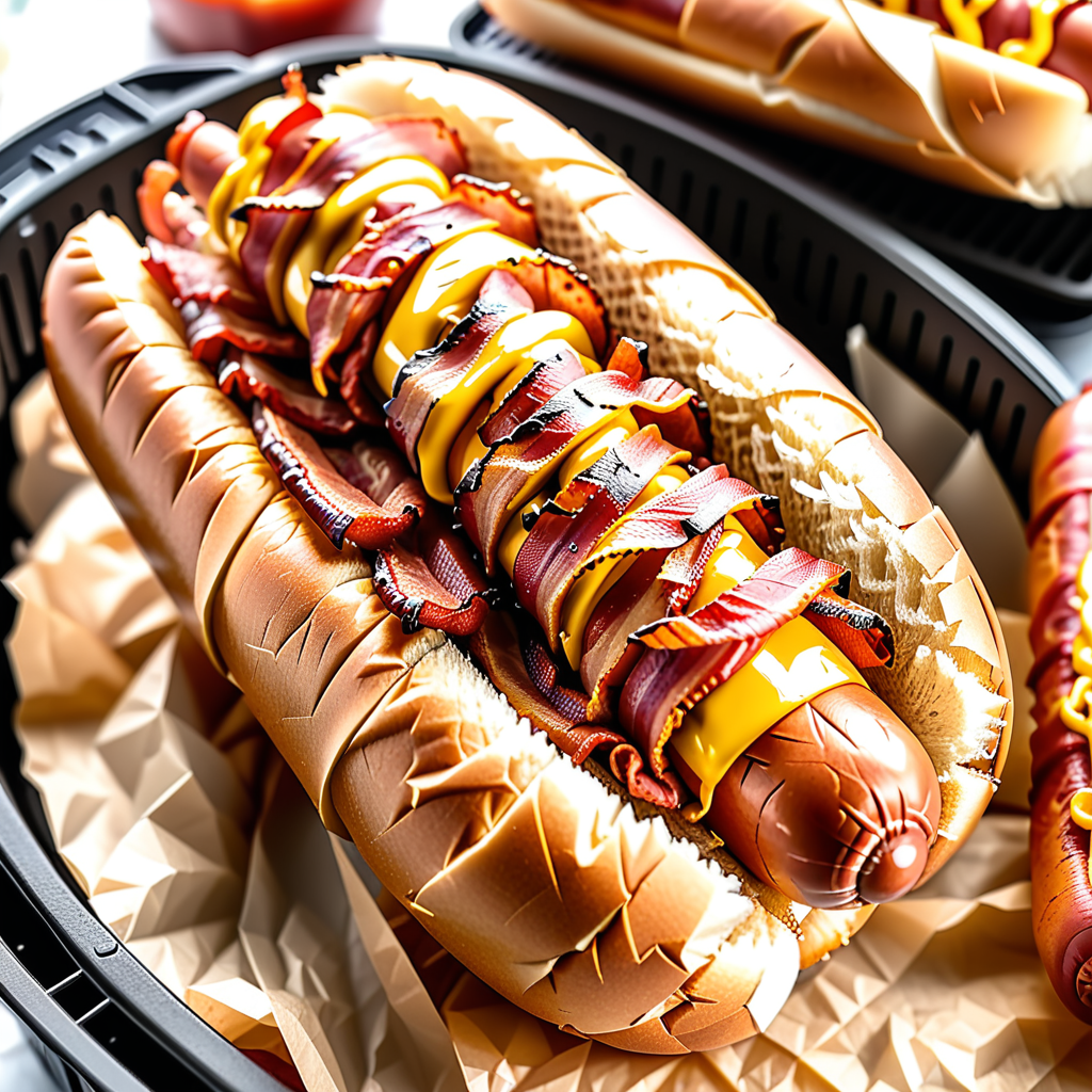 bacon wrapped hot dog air fryer
