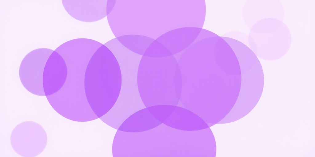 Create an abstract image of overlapping ovals in varying shades of purple, focused on a gradient effect, taken with a DSLR camera at f/8 aperture, 50mm lens, with a shallow depth of field and high ISO for enhanced detail and clarity.
