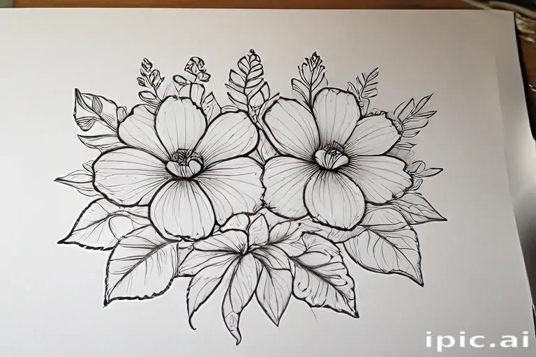 line work flowers