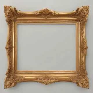 rectangle golden frame png