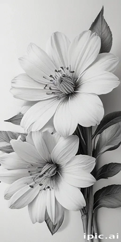 pencil drawings of flowers