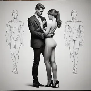 couple drawing poses