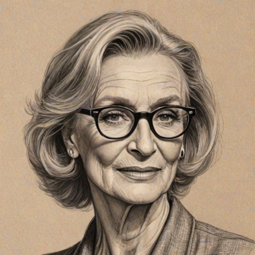 Radiant Cloris Leachman, pencil sketch, portrait of Charming woman 1922s in glasses, hair style beatnik, outline, clear lines, fine lines, 8k