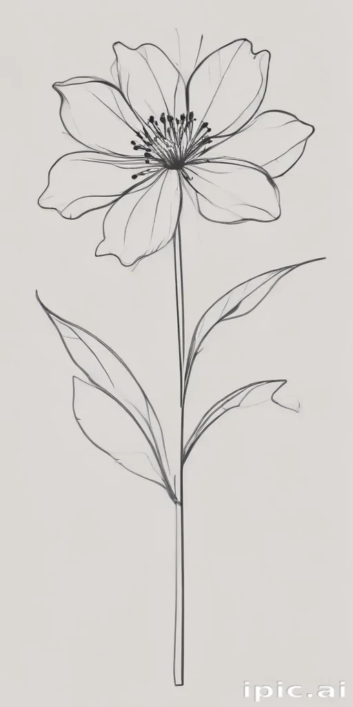 simple flower line art