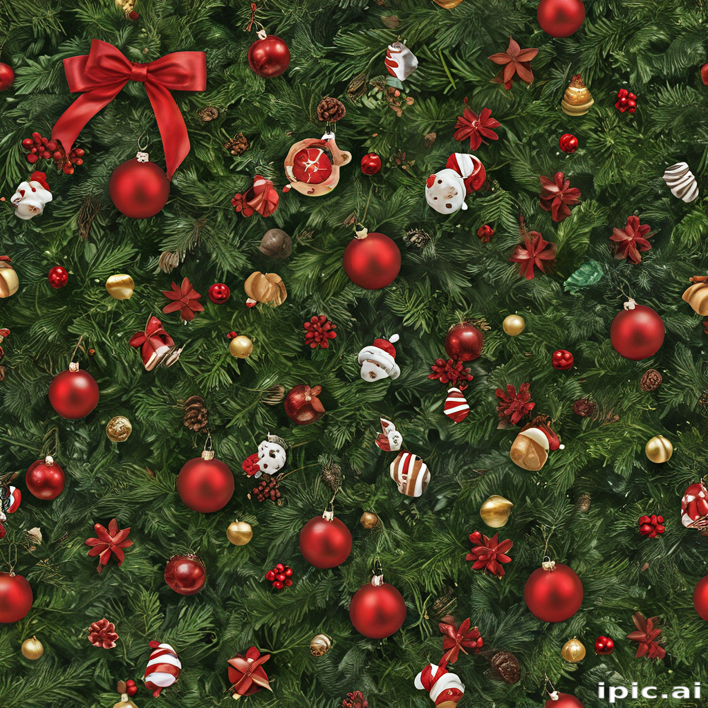 Festive Christmas Tree Decorated with Red Ornaments and Holiday Cheer