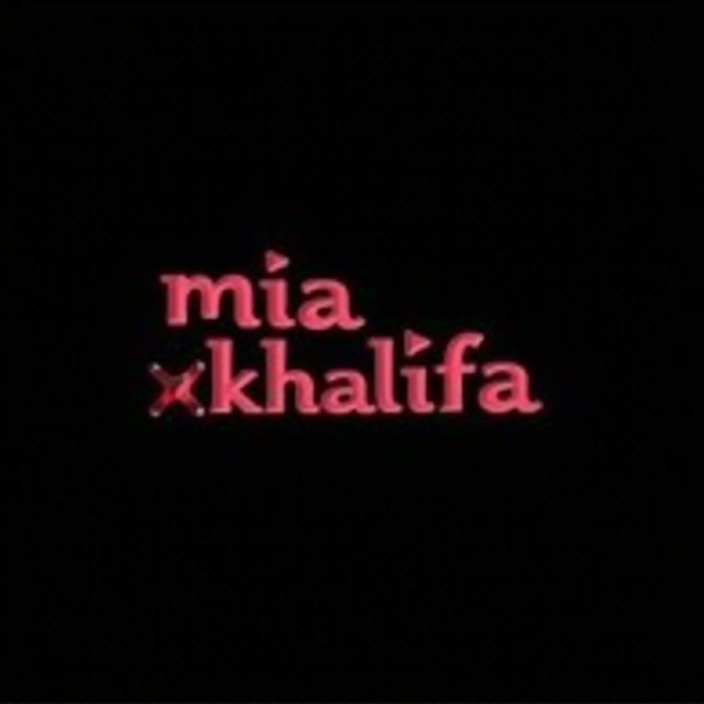 logo design, amazing design of name "mia khalifa", black background
