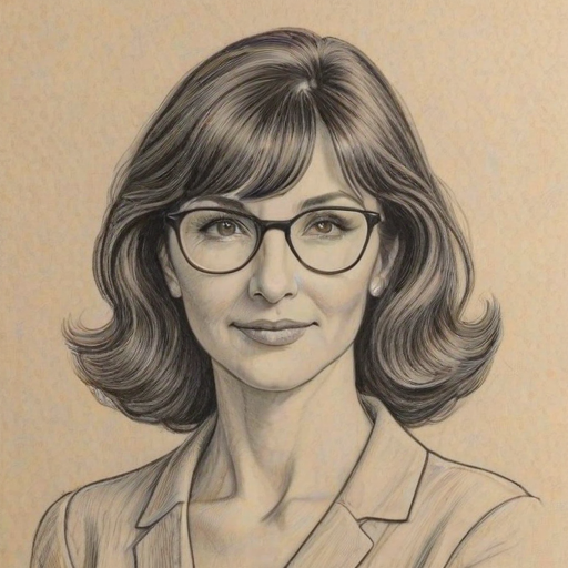 Dazzling Mary Steenburgen, pencil sketch, portrait of Pleasing woman 1941s in glasses, hair style beatnik, outline, clear lines, fine lines, 8k