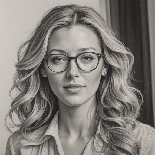 Gorgeous Blake Lively, pencil sketch, portrait of Bewitching woman 1949s in glasses, hair style beatnik, outline, clear lines, fine lines, 8k