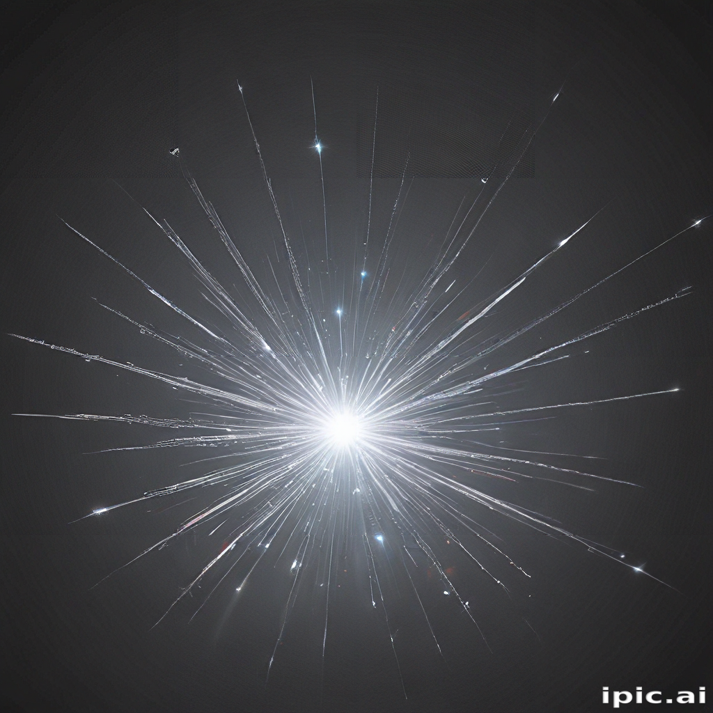 Radiant Burst of Light Emanating from a Central Point in Darkness