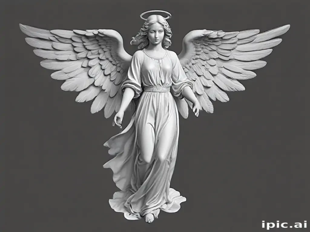 angel clip art black and white