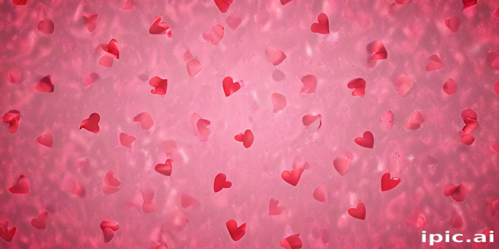 Colorful Hearts Floating Gently Against a Soft Pink Background