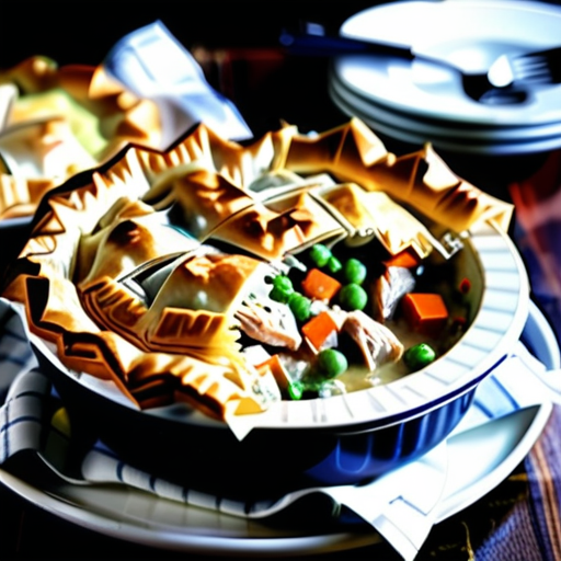 chicken pot pie in phyllo pastry