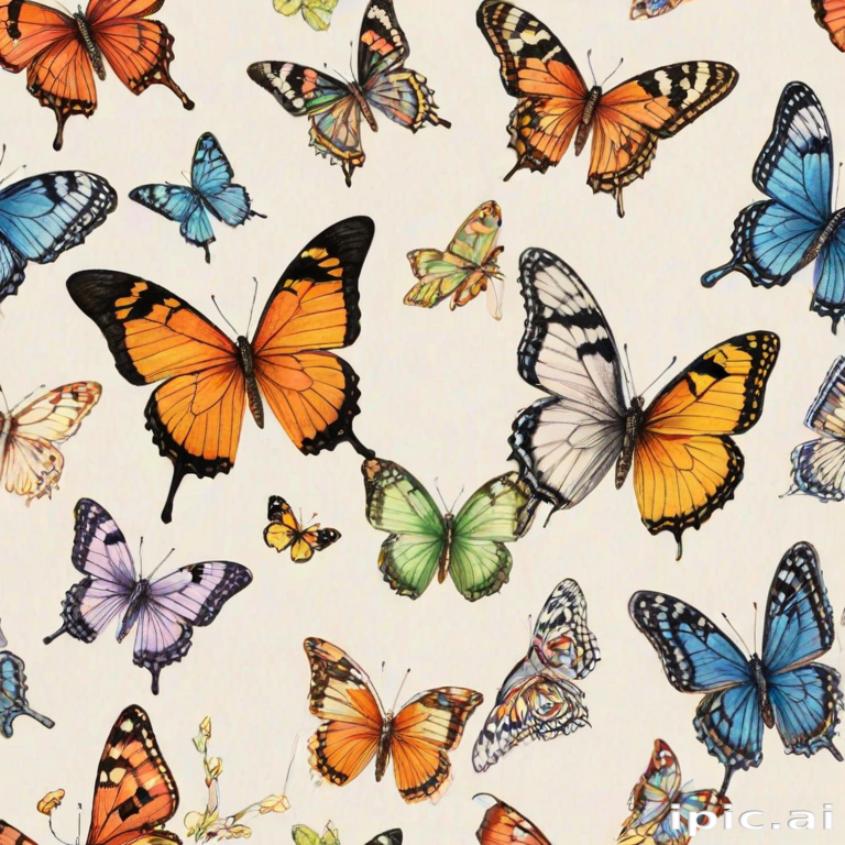 drawing butterflies
