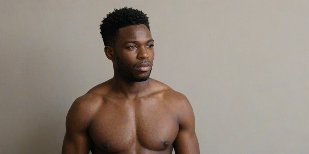 black shirtless man