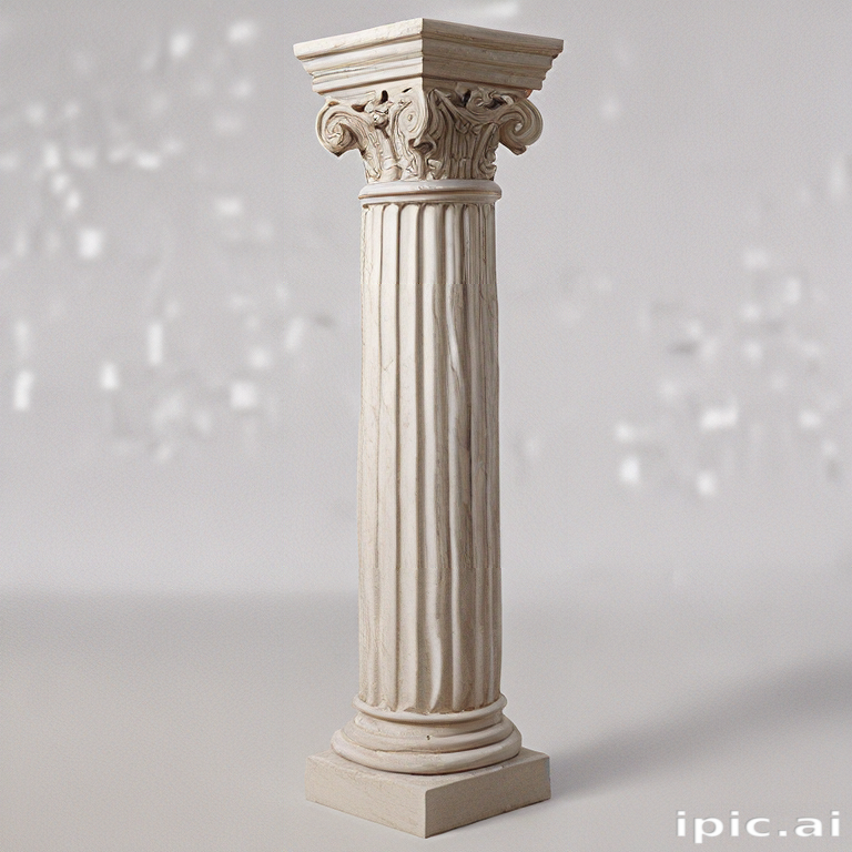 Elegant White Marble Column with Intricate Corinthian Capital Design on ...