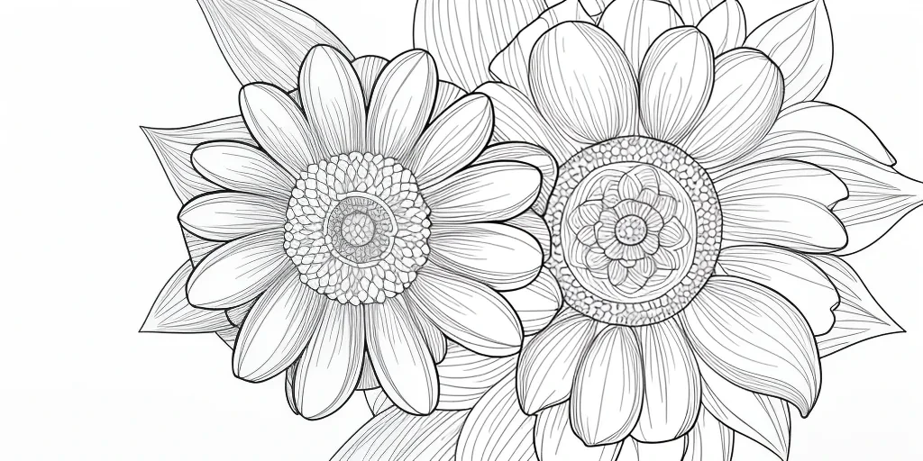 flower drawing for coloring