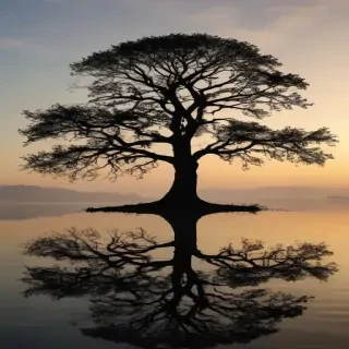 transparent tree silhouette
