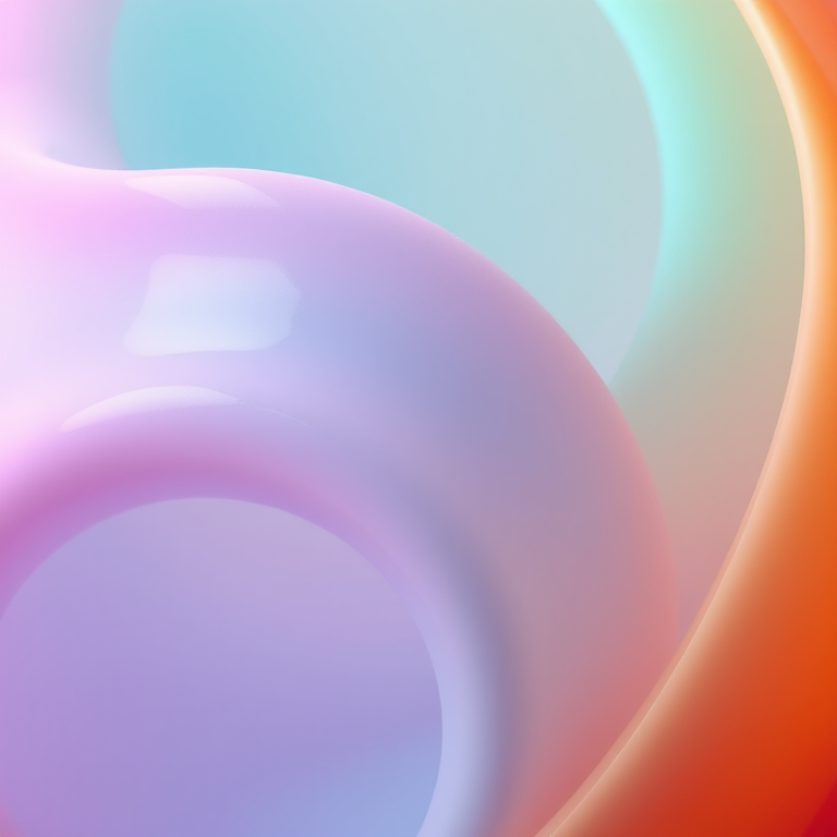 Create a vibrant, multi-colored sphere with soft pastel shades of pink, blue, green, and orange, using a Canon EOS R5 with a 50mm f/1.2 lens, f-stop at 2.8, ISO 100, 1/200 sec shutter speed, shot from a slightly elevated angle to highlight the curves and textures.