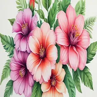 flowers to draw in color