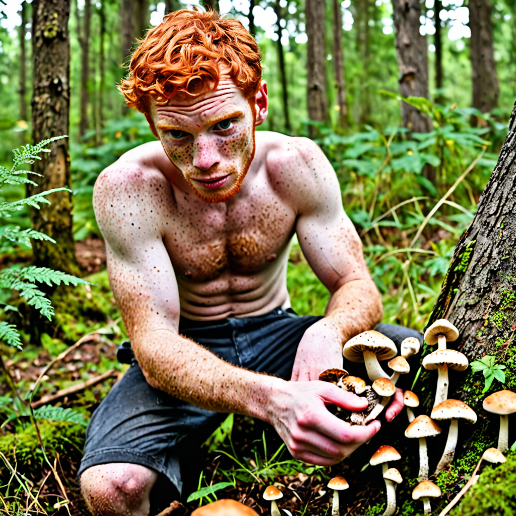 Ai Image Generator - Ai Art Generator - High Quality and 100% Unique Images  - iPic.Ai ugly freckled ginger zoomer emo guy picking mushrooms out of a  sloppy dung