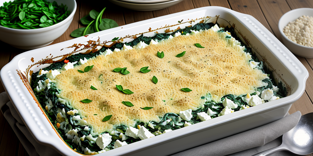 spinach feta & rice casserole