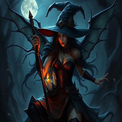 beautiful dark witch fantasy art