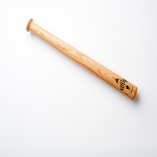 Create a high-resolution image of two crossed baseball bats on a plain background using a DSLR camera with a 50mm lens, f/1.8 aperture, ISO 100, natural lighting, and a shallow depth of field for a professional look.