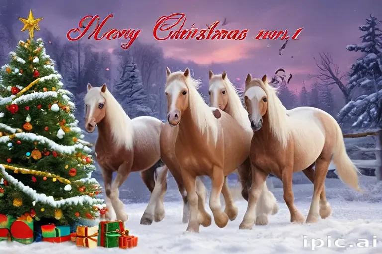 merry christmas images with horses