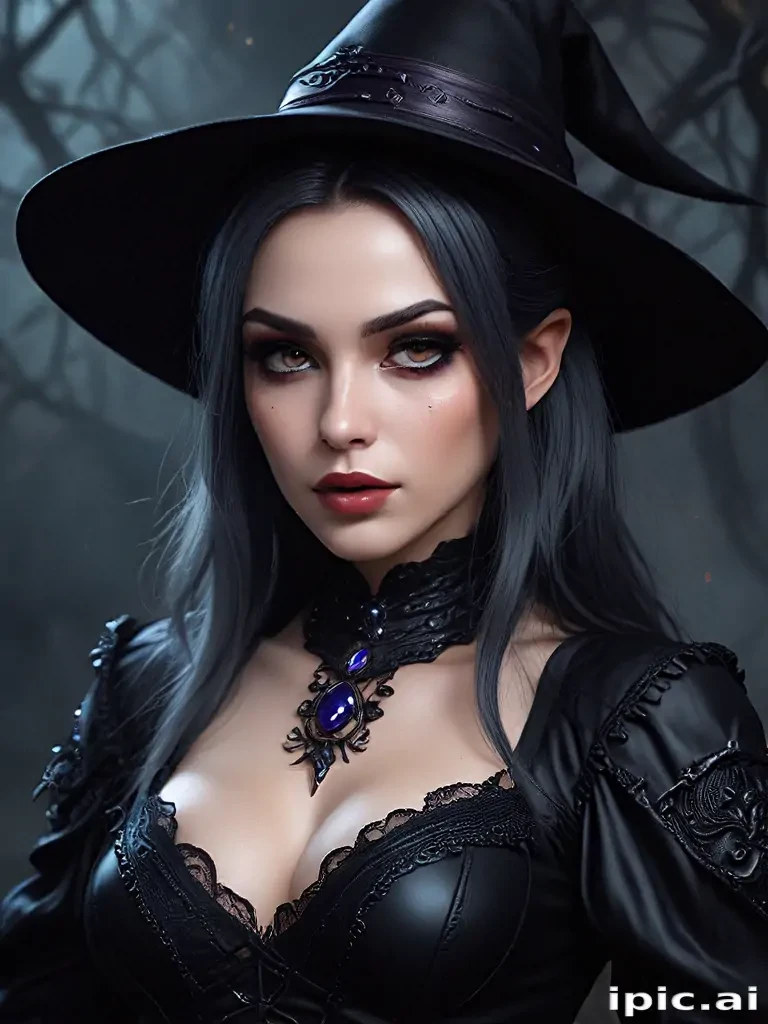 beautiful dark witch fantasy art