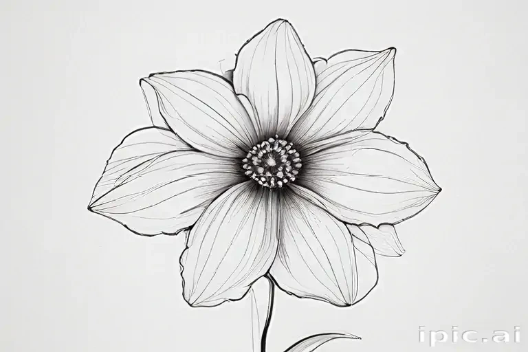 simple flower line art